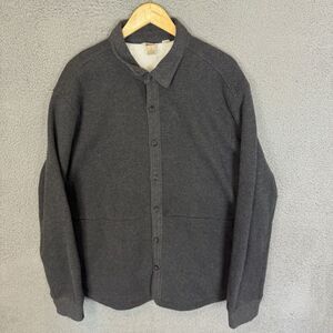 Duluth Trading Co Shacket Mens XL Grey Button Up Fleece‎ Lined Relaxed Fit
